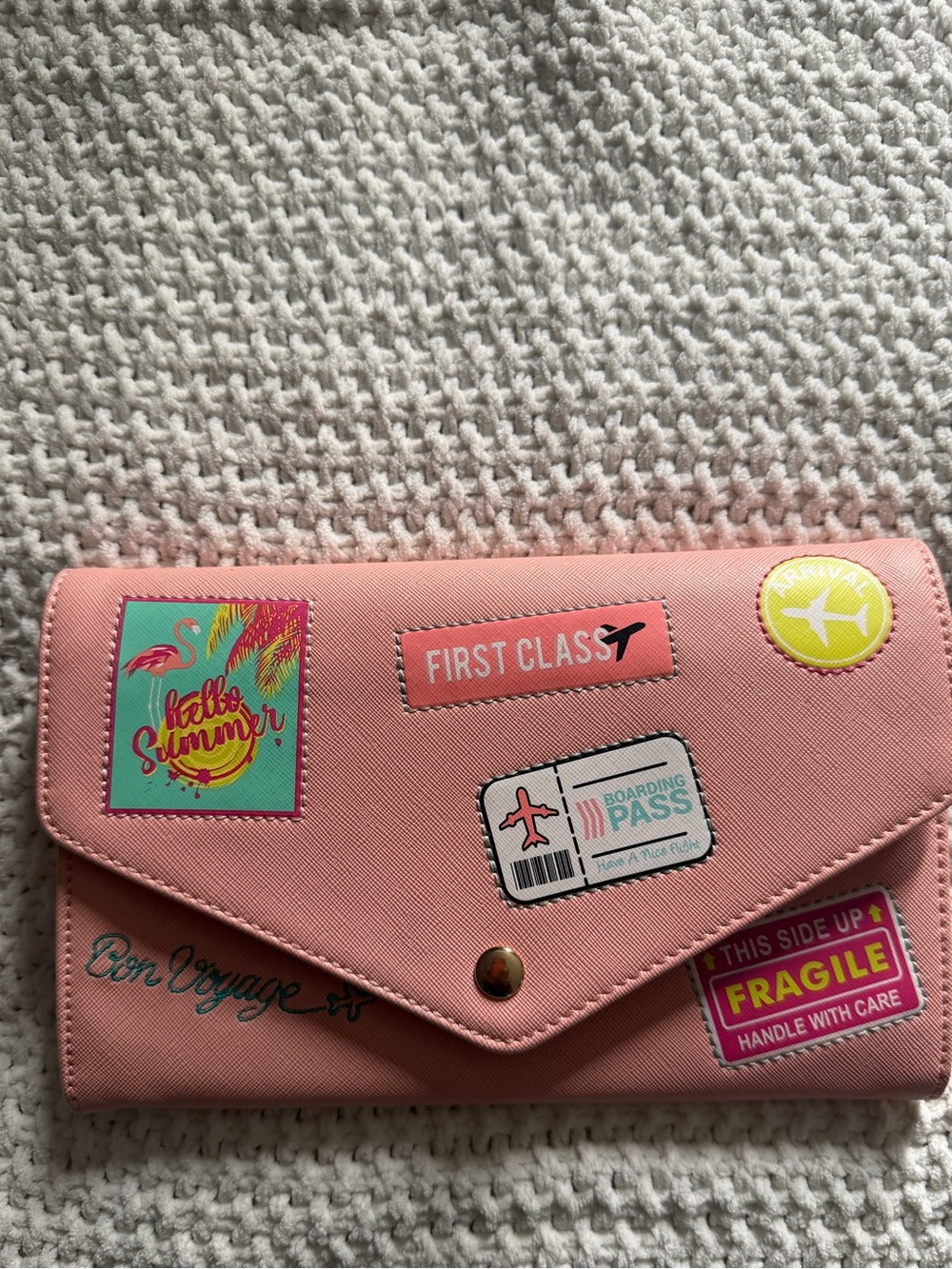 Aldo Pink Travel Patch Envelope Wallet - First Class Design